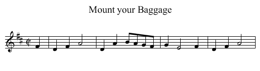 Mount your Baggage - staff notation