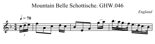 Mountain Belle Schottische. GHW.046 - staff notation