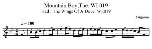 Mountain Boy,The. WI.019 - staff notation
