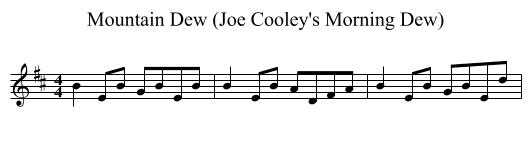 Mountain Dew (Joe Cooley's Morning Dew) - staff notation