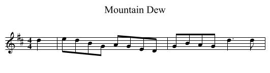 Mountain Dew - staff notation