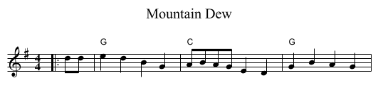 Mountain Dew - staff notation