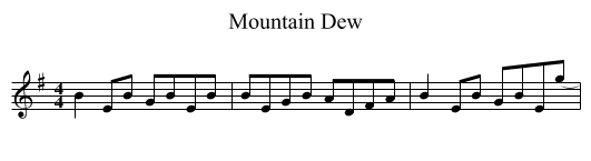Mountain Dew - staff notation