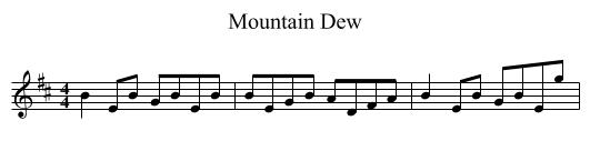 Mountain Dew - staff notation