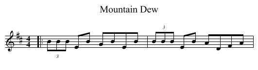 Mountain Dew - staff notation
