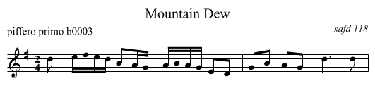 Mountain Dew - staff notation