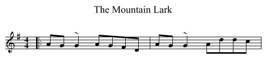 Mountain Lark, The  - staff notation