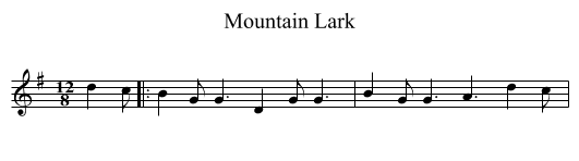 Mountain Lark - staff notation