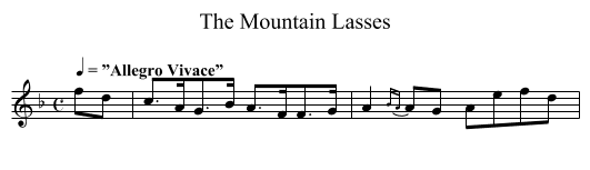 Mountain Lasses, The - staff notation
