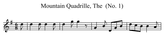 Mountain Quadrille, The  (No. 1) - staff notation