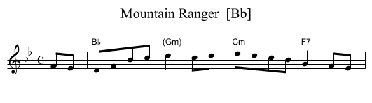 Mountain Ranger  [Bb] - staff notation