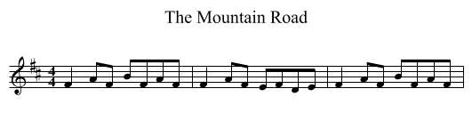 Mountain Road, The  - staff notation