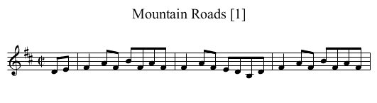 Mountain Roads [1] - staff notation