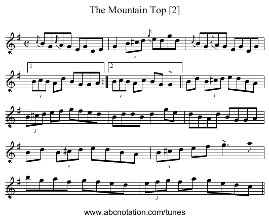 Mountain Top [2], The - staff notation