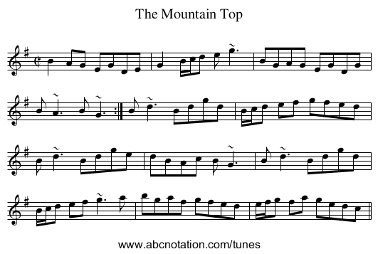 Mountain Top, The - staff notation