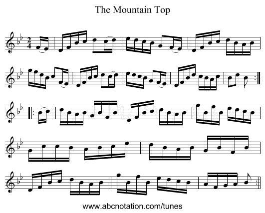 Mountain Top, The - staff notation