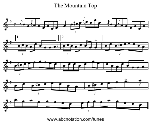 Mountain Top, The - staff notation