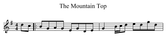 Mountain Top, The  - staff notation