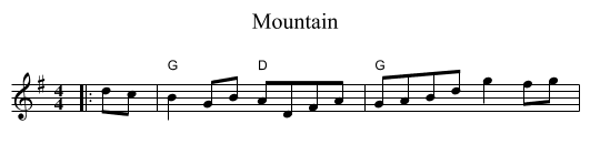 Mountain - staff notation