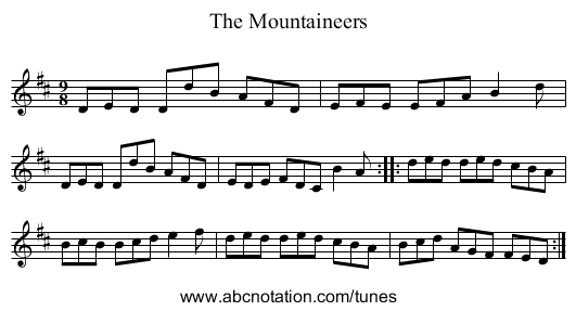 Mountaineers, The - staff notation