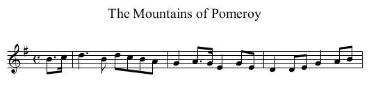 Mountains of Pomeroy, The - staff notation