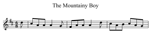 Mountainy Boy, The - staff notation