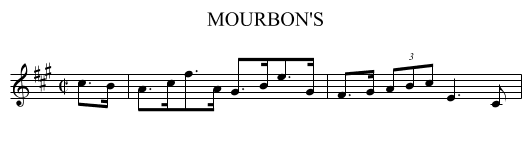MOURBON'S - staff notation