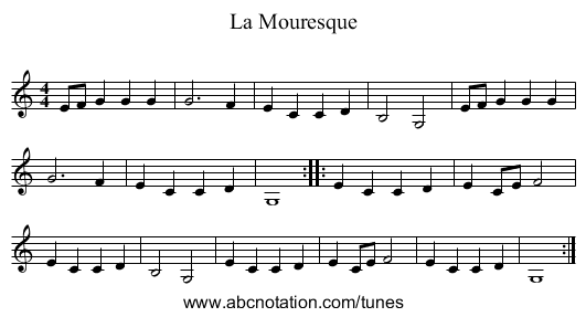 Mouresque, La - staff notation
