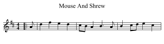 Mouse And Shrew - staff notation