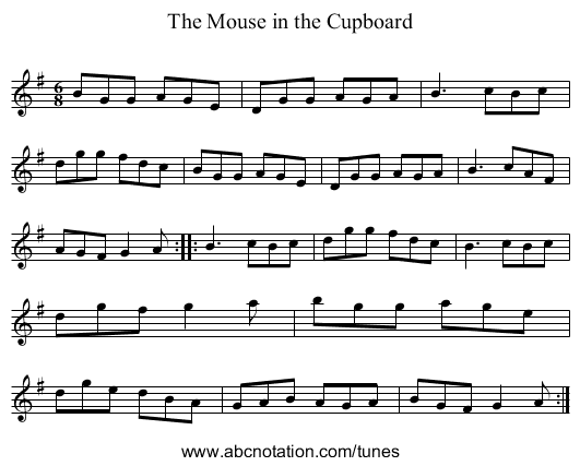 Mouse in the Cupboard, The - staff notation