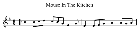 Mouse In The Kitchen - staff notation