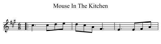Mouse In The Kitchen - staff notation