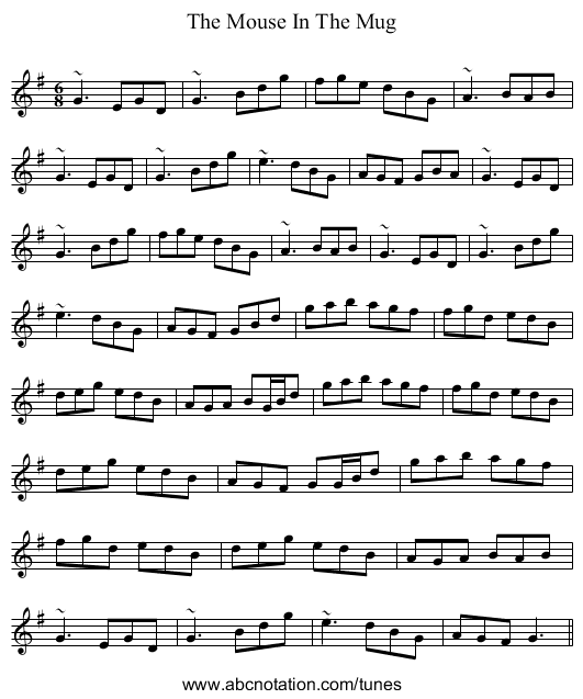 Mouse In The Mug, The - staff notation