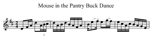 Mouse in the Pantry Buck Dance - staff notation