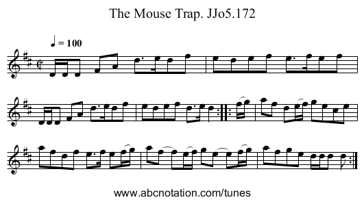 Mouse Trap. JJo5.172, The - staff notation