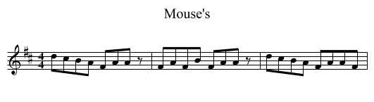 Mouse's - staff notation