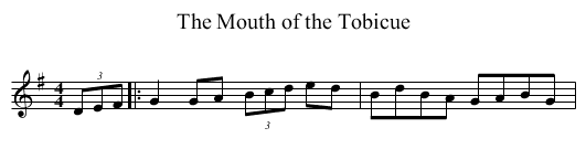 Mouth of the Tobicue, The - staff notation