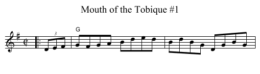 Mouth of the Tobique #1 - staff notation