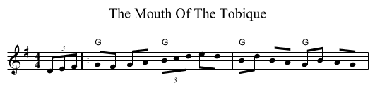 Mouth Of The Tobique, The  - staff notation
