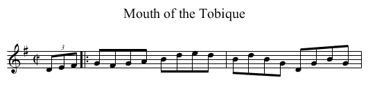 Mouth of the Tobique - staff notation