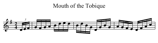 Mouth of the Tobique - staff notation
