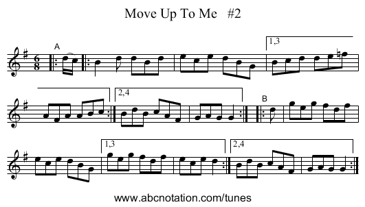 Move Up To Me #2 - staff notation