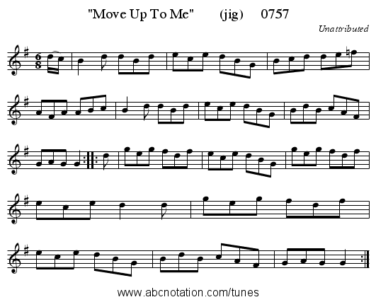 Move Up To Me       (jig)     0757 - staff notation