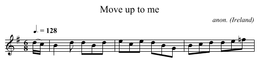 Move up to me - staff notation