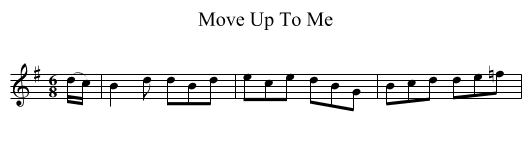 Move Up To Me - staff notation