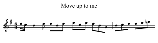 Move up to me - staff notation