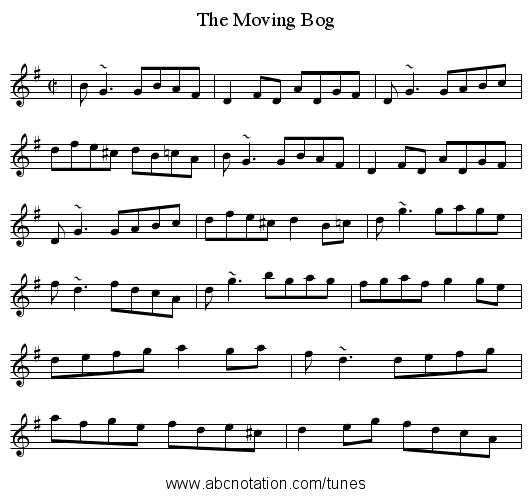 Moving Bog, The - staff notation