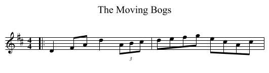 Moving Bogs, The  - staff notation