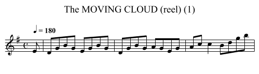 MOVING CLOUD (reel) (1), The - staff notation