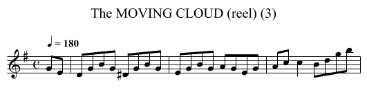 MOVING CLOUD (reel) (3), The - staff notation